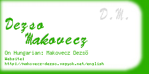 dezso makovecz business card