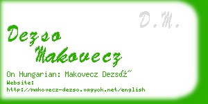 dezso makovecz business card